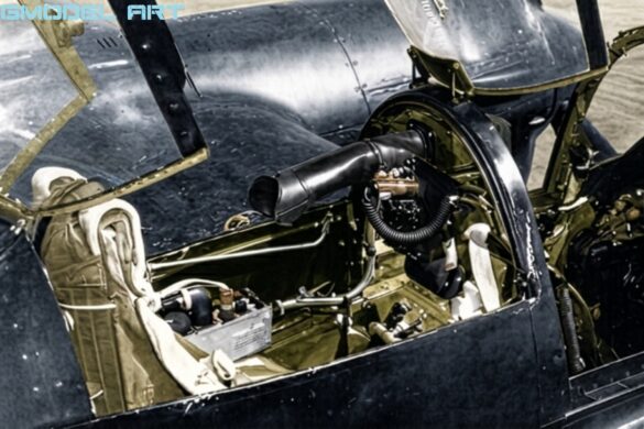The cockpit interior of a Lockheed P-38M Lightning