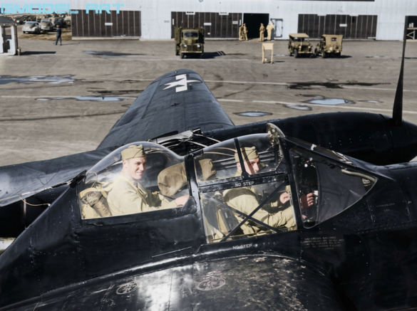 The cockpit interior of a Lockheed P-38M Lightning