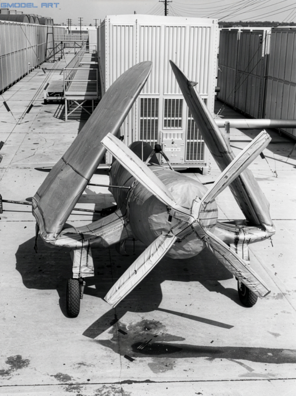 F4U Corsair undergoing overhaul inside NAS Jacksonville maintenance hangar