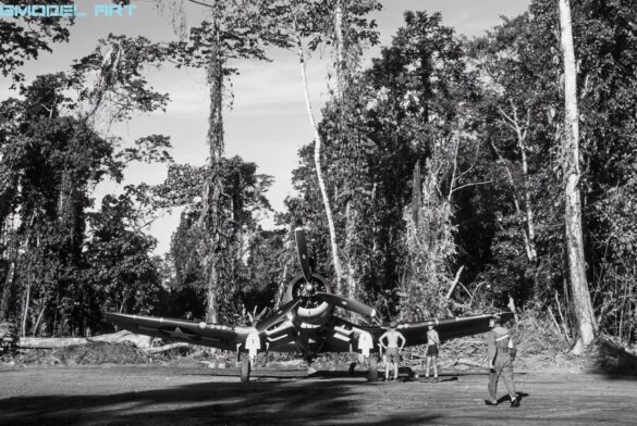 Vought F4U-1A Corsair "Big Hog" No. 1 (BuNo 17649), the personal aircraft of Lt. Cmdr. John T. "Tommy" Blackburn, VF-17 Jolly Rogers, Solomon Islands, 1943.