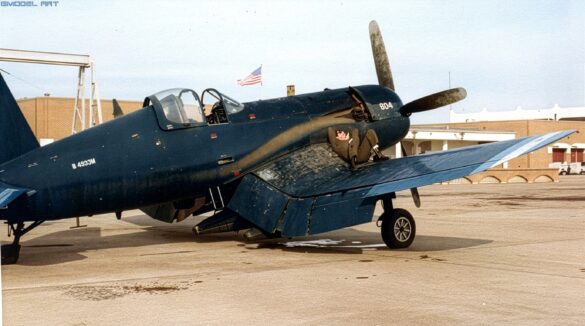 Lower fuselage exhaust detail of a Vought F4U Corsair for scale-modelling reference