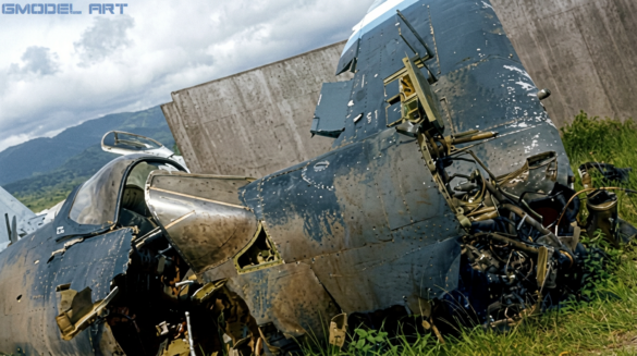 Matte black anti-glare panel ahead of the cockpit on a Vought F4U Corsair