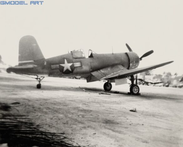 Ira C. Kepford with his F4U-1A Corsair White 29 of VF-17 Jolly Rogers.