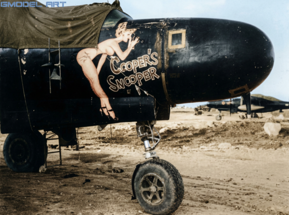 P-61 Black Widow: History, Variants, Combat Units & Modeling Guide P-61B-2 Black Widow nose art "COOPERS SNOOPER", 548th NFS Iwo Jima 1945, s/n 42-39454