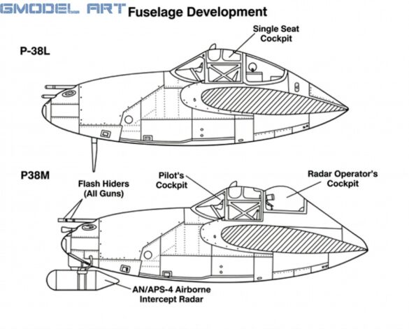 Lockheed P-38M Night Lightning, a specialized American night-fighter version of the P-38.