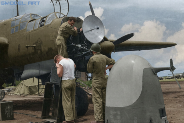 P-61 Black Widow: History, Variants, Combat Units & Modeling Guide Maintenance of the SCR 720 radar system on a P-61A Black Widow of the 6th NFS Saipan