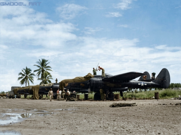 P-61 Black Widow: History, Variants, Combat Units & Modeling Guide P-61 A of the 6th NFS stop over at Kwajalein en route to Saipan 2