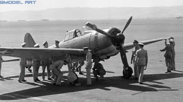 Recovered Mitsubishi A6M2 Zero from Akutan Island during US Navy inspection