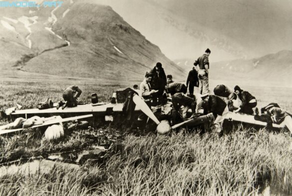 Mitsubishi A6M2 Model 21 Akutan Zero DI-108 overturned on Akutan Island in 1942