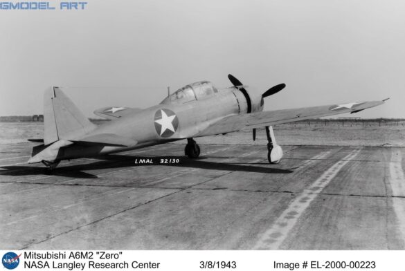 Recovered Mitsubishi A6M2 Zero from Akutan Island during US Navy inspection