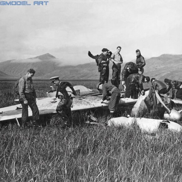 Mitsubishi A6M2 Model 21 Akutan Zero DI-108 overturned on Akutan Island in 1942