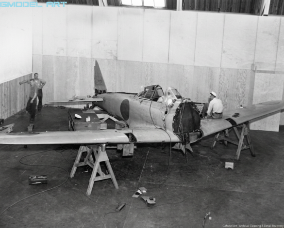 Mitsubishi A6M2 Model 21 Akutan Zero DI-108 overturned on Akutan Island in 1942