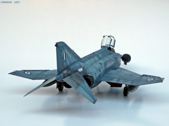 Hellenic Air Force F-4E Phantom II of 337 Squadron in Aegean Blue camouflage, 1995, 1:48 scale model by Hasegawa.