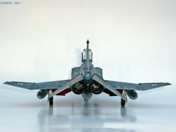 Hellenic Air Force F-4E Phantom II of 337 Squadron in Aegean Blue camouflage, 1995, 1:48 scale model by Hasegawa.