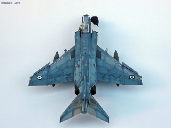 Hellenic Air Force F-4E Phantom II of 337 Squadron in Aegean Blue camouflage, 1995, 1:48 scale model by Hasegawa.