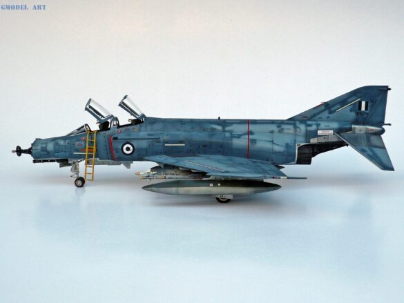 Hellenic Air Force F-4E Phantom II of 337 Squadron in Aegean Blue camouflage, 1995, 1:48 scale model by Hasegawa.