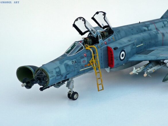 Hellenic Air Force F-4E Phantom II of 337 Squadron in Aegean Blue camouflage, 1995, 1:48 scale model by Hasegawa.