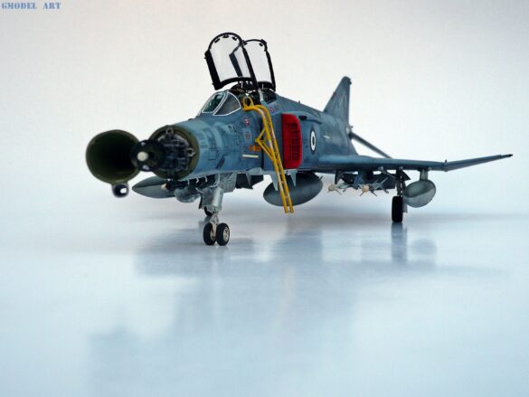 Hellenic Air Force F-4E Phantom II of 337 Squadron in Aegean Blue camouflage, 1995, 1:48 scale model by Hasegawa.