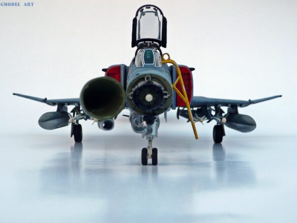 Hellenic Air Force F-4E Phantom II of 337 Squadron in Aegean Blue camouflage, 1995, 1:48 scale model by Hasegawa.