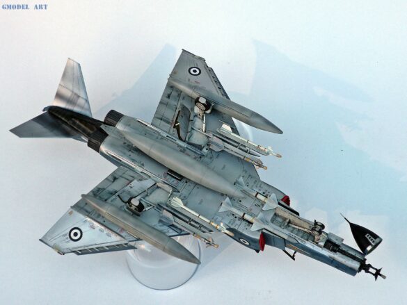 Hellenic Air Force F-4E Phantom II of 337 Squadron in Aegean Blue camouflage, 1995, 1:48 scale model by Hasegawa.
