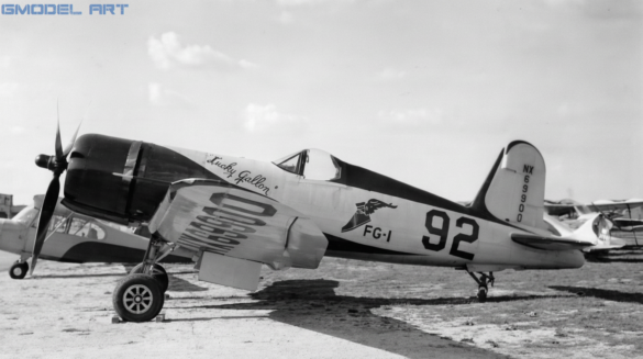 Lucky Gallon FG-1A Corsair showing its racing modifications