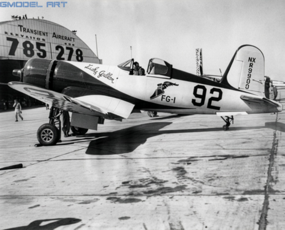 Lucky Gallon FG-1A Corsair showing its racing modifications