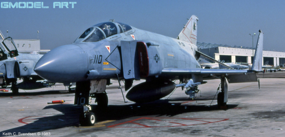 U.S. Navy F-4S Phantom II in experimental four-color Heater-Ferris camouflage