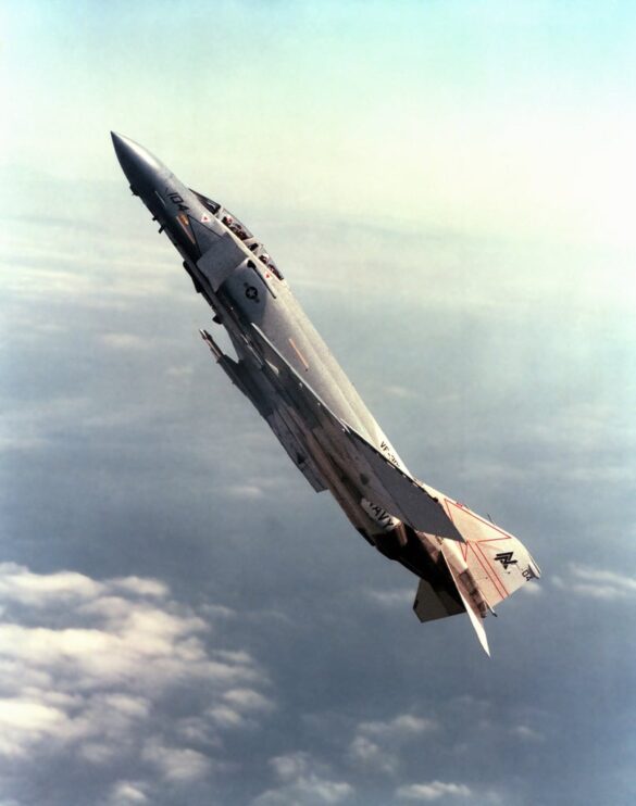 U.S. Navy F-4S Phantom II in experimental four-color Heater-Ferris camouflage