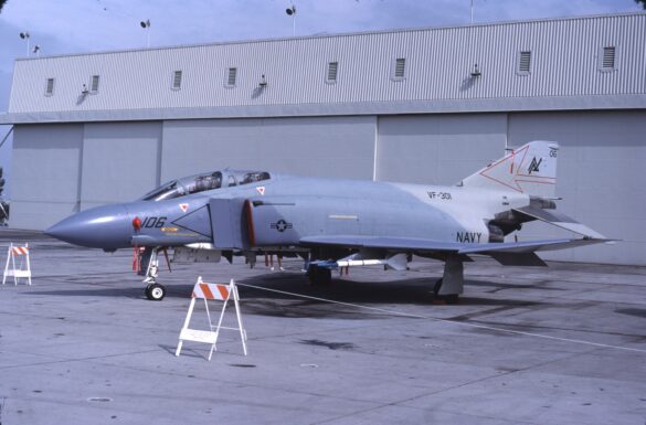 U.S. Navy F-4S Phantom II in experimental four-color Heater-Ferris camouflage