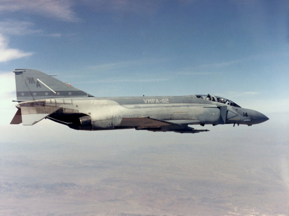 U.S. Navy F-4S Phantom II in experimental four-color Heater-Ferris camouflage